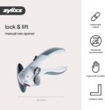 Zyliss Lock N' Lift Can Opener with Lid Lifter Magnet - Manual Opener with Locking Mechanism - Easy-to-Turn - Magnetic Can Opener - White/Gray - Image 7