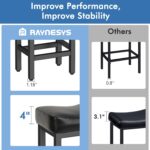 Counter Height Bar Stools Set of 2, 24 Inch Barstools for Kitchen Island Counter, Bonded Leather Kitchen Stools with Thick Saddle Seats & Heavy Duty Metal Base, Easy Assembly, All Black - Image 6