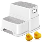 Toddler Step Stool,2 Step Stools for Kids with Anti-Slip Surface and Rubber Bottom, Kids Step Stool Poop Stool for Toilet Potty Training, Bathroom, Kitchen(Include 2 Ducks) - Image 2