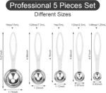 5pcs Measuring Spoon Set, Heavy Duty Stainless Steel Measuring Cups for Cooking Baking, Tablespoon Teaspoon for Dry or Liquid Ingredients, Fits in Spice Jar, 1/4 1/2 1 tsp, 1/2 1 tbsp - Image 3