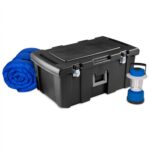 Sterilite 3-Pack Wheeled Footlocker, Lockable Plastic Utility Storage Bins w/Lids, Black - Heavy-Duty Organizing Containers for Home, Office, Garage, and Basement - Image 9