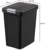 Sterilite 7.5 Gallon TouchTop Wastebasket with Lid That Opens with Touch, Conceals Trash in the Kitchen, Bathroom, Mudroom or Office, Black, 1-Pack - Image 3