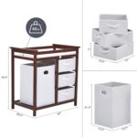 Wooden Baby Changing Table, Modern Baby Changing Station Dresser with Laundry Hamper, Diaper Changing Table, 3 Drawer Basket and Changing Pad for Baby Newborn Infant - Image 4