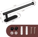 DEKAVA Paper Towel Holder Under Cabinet Wall Mount for Kitchen Towel, Self-Adhesive Bar, Rack, SUS304 Stainless Steel 13 inch (BlackA, 1) - Image 5