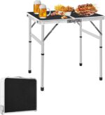 Camp Field Aluminum Folding Small Table, Adjustable Height Lightweight Portable Camping Table for Picnic Beach Outdoor Indoor (Small) (BlackB) - Image 2