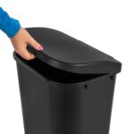 Sterilite 24-Pack Lift Top Wastebasket, D-Shape Trash Can w/Hinged Lid, 11.3 Gallon, Black - Modern Garbage Bin for Kitchen, Bathroom, Garage or Workspace, Fits 13-Gal Waste Liner - Image 7
