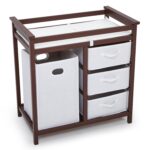 Wooden Baby Changing Table, Modern Baby Changing Station Dresser with Laundry Hamper, Diaper Changing Table, 3 Drawer Basket and Changing Pad for Baby Newborn Infant - Image 8
