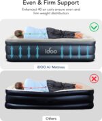 iDOO Queen Air Mattress with Built in Pump, 18 Raised Comfort Inflatable Blow up Mattress, Upgraded Four Chamber Portable Air Bed for Camping, Guests and Home, Colchon Inflable, 650 lbs Max - Image 6