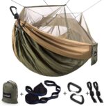 Sunyear Camping Hammock, Portable Single & Double Hammock with Net, 2 Person Hammock Tent with 2 * 10ft Straps, Best for Outdoor Hiking Survival Travel - Image 2