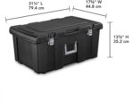 Sterilite 3-Pack Wheeled Footlocker, Lockable Plastic Utility Storage Bins w/Lids, Black - Heavy-Duty Organizing Containers for Home, Office, Garage, and Basement - Image 3
