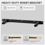 Homeforia 24inch Walnut Floating Shelves for Wall, High End Solid Real Wood 24in Floating Shelf for Bathroom, Dark Brown 24 inch Long Floating Shelves, Heavy Duty Bracket, 24 X 6.5 X 1.75 in, Set of 2 - Image 6