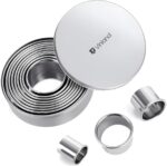 12-Piece 304 Stainless Steel Biscuit Cutter Set - Round Cookie Cutters for Baking (1/2/3/4/5 Inch) with Storage Box, Dough Pastry Cake Circle Cutting Ring Molds, Non-Rust & Dishwasher Safe - Image 2