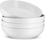KooK Pasta Bowl, Salad Bowls, Bowls, Serving Bowls, Soup, Ceramic, Large Capacity, Microwave & Dishwasher Safe, Set of 4, 40 Oz, (White) - Image 2