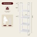Bookshelf, 5-Tier Bookcase, Standing Book Shelf for Small Space, Storage Shelf Organizer, for Living Room, Bedroom, Study, Balcony, White BKBW5501 - Image 4