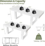 STHOUYN White Marble Extendable Dining Room Table for 8 10, 70.9" (86.6") x 31.5", Rectangle Dinner Table for 6-10, Modern Expandable Retractable Kitchen Table (White) - Image 3