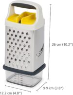 Joseph Joseph Multi-Grip Box Grater with Precision food grip, Stainless Steel blades for grating and slicing, non-slip base, Dishwasher safe - Image 8