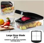Vegetable Chopper, Food Choppers, Onion Chopper, Veggie Choppers, Onion Dicer, Potato Dicer Cuber with Container, Onion Dicer & Vegetable Dicer (Black) - Image 6