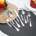 Silverware Set 50 Piece Stainless Steel Flatware Set Silverware Utensils for 10 People Includes Forks Knives Spoons & Salad Forks Dishwasher Safe Durable Tableware for Home Restaurant or Outdoor Use - Image 3