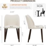 COLAMY Upholstered Dining Chairs Set of 6, Modern Fabric Dining Room Kitchen Side Chair with Padded Seat and Wood Legs for Restaurant/Cafe, Beige - Image 7