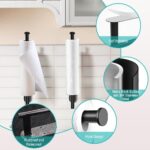 MGahyi Paper Towel Holder Wall Mount, Self Adhesive Or Drilling Under Cabinet Kitchen, 13.2 inch Stainless Steel Paper Towel Roll Rack, Towel Roll Hanger for Bathroom(Rectangle-Black) - Image 4