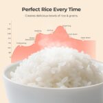 Narcissus 3.5-Cup Rice Cooker for 1-3 People, Multifunctional for Rice, Oatmeal, Quinoa - Slow Cook, Steam, Cook Rice & Steam Dish Together, Rice White - Image 7