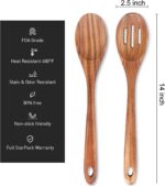 14 Inch Large Wooden Spoon for Cooking Utensil Mixing Spoons Baking Serving Wood Spoon Big Non Stick Spatula Long Handle Kitchen Utensils Stirring Cooking Spoon Non Toxic Kitchen Tools Accessories - Image 5