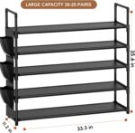 OYREL 5 Tier Shoe Organizer Rack for Closet, Entryway, Garage, Door, Space Saving, Shoe Holder Stand/Tower, Large, 20-25 Capacity - Image 4
