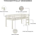 DHP Milton Twin Loft Bed, White, Traditional Small Space Junior Size, Horizontal Paneling, Sturdy Wood Construction - Image 11