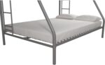 DHP Dusty Metal Bunk Bed Frame, Twin-Over-Full for Kids, Teens, Adults, Angled Ladder, Guardrail, No Boxspring, Small Spaces, Silver - Image 9