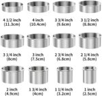 12-Piece 304 Stainless Steel Biscuit Cutter Set - Round Cookie Cutters for Baking (1/2/3/4/5 Inch) with Storage Box, Dough Pastry Cake Circle Cutting Ring Molds, Non-Rust & Dishwasher Safe - Image 3