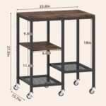 Kitchen Microwave Cart,Microwave Stand with Wheels,Coffee Bar Table Station,4-Tier Rolling Baker's Rack,Small Appliance Storage Shelf,Utility Side Table for Kitchen,Living Room (Rustic Brown) - Image 3