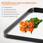 Bathroom Mirror 36x24 Inch Black Metal Framed Rounded Rectangle Vanity Mirror for Wall, Over Sink, Farmhouse, Restroom, Anti-Rust, Modern Decorative, Horizontal or Vertical Hanging - Image 6