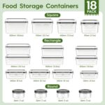 36-Piece Food Storage Containers with Lids(18 Container & 18 Lid), Plastic Food Containers for Pantry & Kitchen Storage and Organization, BPA-Free, Leak Proof, Reusable with Labels & Pen - Image 3