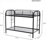 Flolinda Metal Bunk Bed Twin Over Twin, Heavy Duty Bunk Beds with 2 Ladders and 11.8" Full-Length Guardrail, Space-Saving Bunk Bed with Storage, No Box Spring Needed, Easy Assemble, Black - Image 3