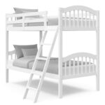 Storkcraft Long Horn Twin-Over-Twin Bunk Bed (White) - GREENGUARD Gold Certified, Converts to Two Twin Beds, Wood Bunk Bed for Kids Bedroom - Image 2