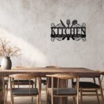Metal Kitchen Wall Decor,Kitchen Signs Decoraions For Wall,Rustic Kitchen Decor Sign,Country Farmhouse Decoration for Kitchen or Dining Room,13.8x8.8 Inches (Black),BiaGift1126-2 - Image 8