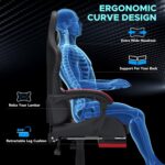 HOFFREE Gaming Chair Massage Big and Tall Gaming Chairs with Footrest 400lb for Adults Heavy People Computer Gamer Chair Red and Black - Image 6