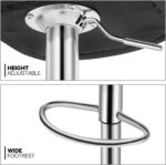 MoNiBloom Barstools Set of 2, Square PU Leather Adjustable Bar Stools with Back, Counter Height Swivel Stool, Barstools for Kitchen Counter, Black - Image 10