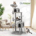 Globlazer Heavy Duty Cat Tree, 70 inch Sturdy Cat Tree for Indoor Cats Extra Large Cat Tower with Scratching Post, Hammock, Cat Condo for Adult Cats Kittens, F70 Pro, Light Grey - Image 8