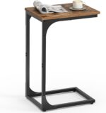 VASAGLE C-Shaped End Table, Small Side Table for Couch, Sofa Table with Metal Frame for Living Room, Bedroom, Bedside, Rustic Brown and Black - Image 2