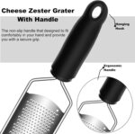 Cheese Zester Grater Handheld with Handle-Lemon Citrus Zester Tool Graters for Kitchen Stainless Steel Salad Spinner Cake Decorating Supplies,Perfect Kitchen Gadgets Zucchini Nutmeg Ginger Peeler - Image 3