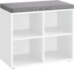 VASAGLE Shoe Bench with Cushion, Shoe Storage Bench with 4 Compartments and 2 Adjustable Shelves, Entryway Bench with Padded Seat, for Bedroom, Closet, Living Room, Cloud White ULHS234W01 - Image 2