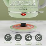 Electric Gooseneck Kettle, 1L 1500WFast Boil, 100% Stainless Steel BPA Free Pour-Over Coffee & Tea Kettle,Water Boiler with Auto Shut & Boil-Dry Protectio,Green - Image 6