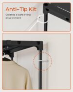 Clothes Rack, Portable Closet, 80.7 Inch Extra Large Capacity Wardrobe Closet, Clothes Storage Organizer with Shelves and 5 Hanging Rods, Easy to Assembly, Black PCT036B01 - Image 8