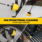 Holikme 6Pack Drill Brush Power Scrubber Cleaning Brush Extended Long Attachment Set All Purpose Drill Scrub Brushes Kit for Grout, Floor, Tub, Bathroom and Kitchen Surface,Scratch Brushes（Yellow） - Image 4