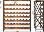 Homeiju 56-Bottle Wine Rack Freestanding Floor, Wooden Wine Storage Shelf, Stackable Wine Rack with Tabletop for Living Room,Kitchen or Wine Cellar - Image 6