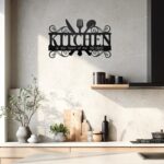 Metal Kitchen Wall Decor,Kitchen Signs Decoraions For Wall,Rustic Kitchen Decor Sign,Country Farmhouse Decoration for Kitchen or Dining Room,13.8x8.8 Inches (Black),BiaGift1126-2 - Image 4