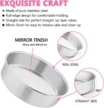 E-far 6 Inch Cake Pan Set of 3, Stainless Steel Round Smash Cake Baking Pans Tins, Non-Toxic & Healthy, Mirror Finish & Dishwasher Safe - Image 4
