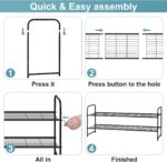 AOODA Long 2 Tier Shoe Rack for Closet Metal Wide Stackable Shoe Storage Organizer for Entryway, Bedroom, Floor, 18-Pairs Low Shoe Shelf, Black - Image 8