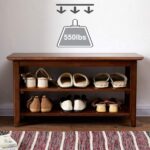 XKZG Storage Bench Wooden Shoe Rack Bench Rustic Solid Wood Entryway Bench (Brown,31.5") - Image 4